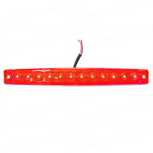 Фонарь габаритный LED 24V, красный (L=170мм, 12-светодиодов)
